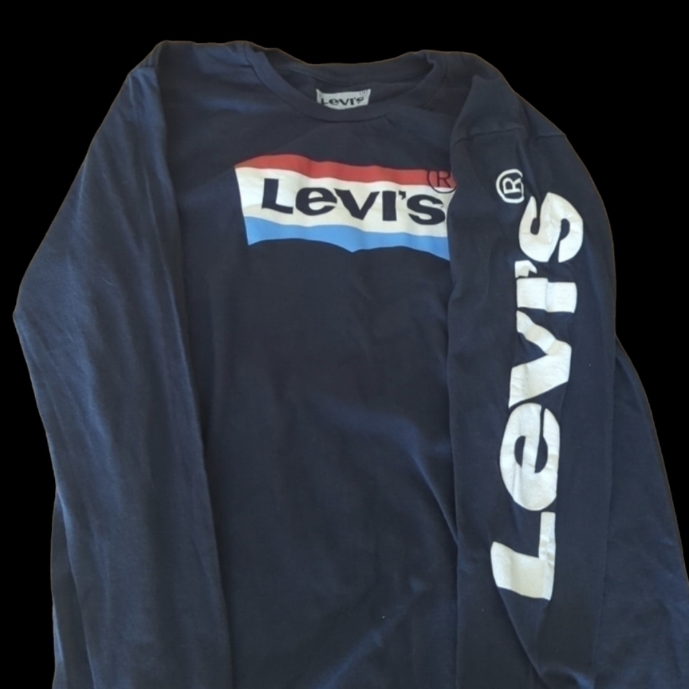 Boys Med navy blue Levis Long Sleeve Shirt